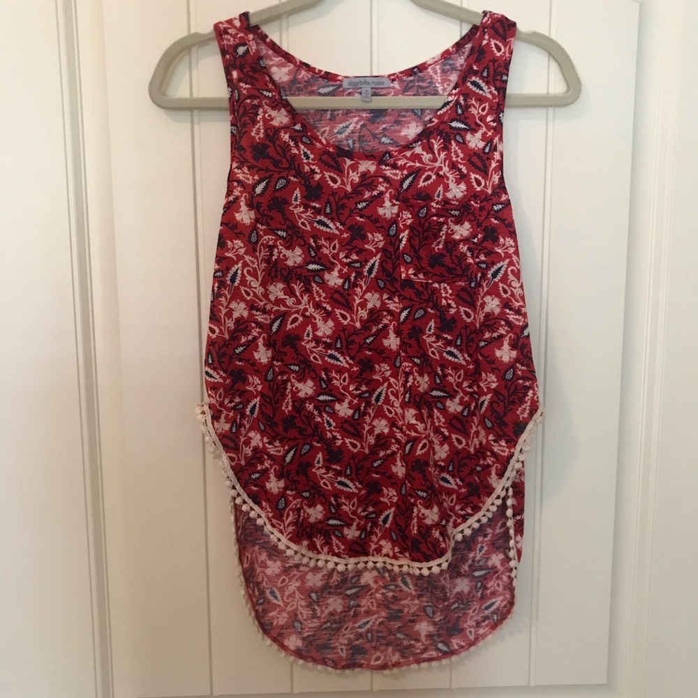Charlotte Russe high-low Medium paisley tank